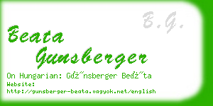 beata gunsberger business card